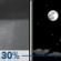 Tonight: A 30 percent chance of showers before 11pm.  Partly cloudy, with a low around 50. Southwest wind around 5 mph becoming west northwest after midnight.  New precipitation amounts of less than a tenth of an inch possible. 