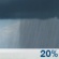 Today: A 20 percent chance of showers after 11am.  Partly sunny and hot, with a high near 100. Heat index values as high as 106. Light and variable wind becoming west southwest 5 to 10 mph in the afternoon. 
